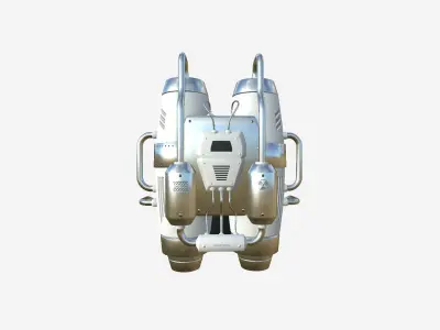 Jetpack A05 White Aluminum - SciFi Character Design Low-poly 3D model
