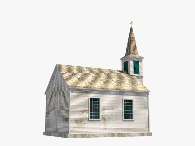 White Church Low-poly 3D model