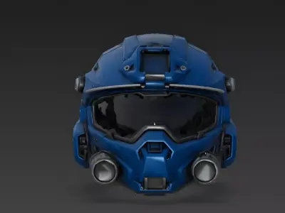 Realistic Sci-Fi Tactical Helmet 3D Model Low-poly 3D model