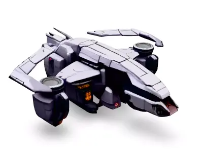 SciFi VTOL Dropship Transport Low-poly 3D model