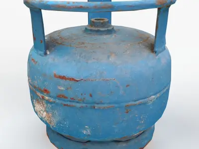 Rust Blue Picnic Tube Low-poly 3D model