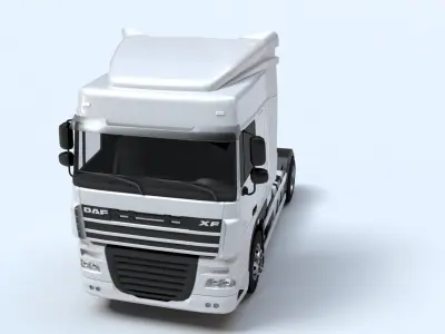 Articulated DAF XF Truck Sleeper Cab Low-poly 3D model