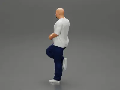 gangster homies standing in one leg leaning against car 3D print model