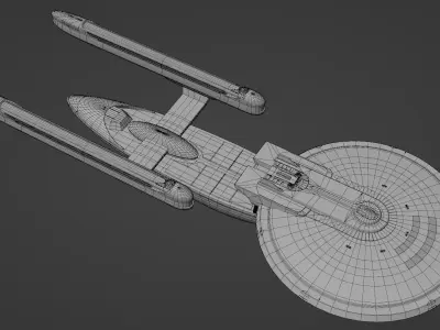 Star Trek Excelsior-Class Starship Low-poly 3D model