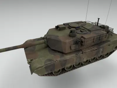M1A2 Abrams Main Battle Tank Low-poly 3D model purchase
