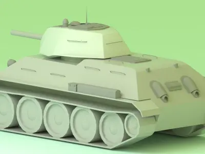 Tank T34 Low-poly 3D model purchase