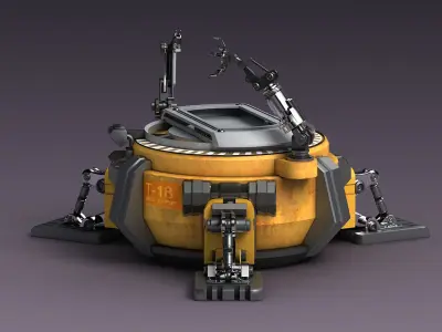 mechanical console technical chair future service station  3D model