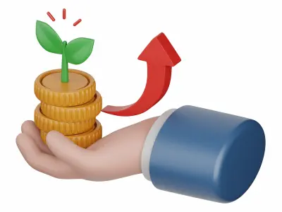3d rendering investment isolated useful for business 3D model
