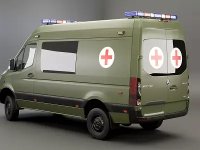 Mercedes Sprinter 4x4 Military Ambulance 3D model
