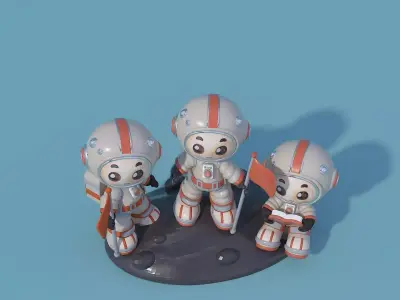 Pop Mart-Astronaut Sculpture Ornament 02 3D model