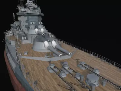 HMS Warspite gameready 3D model