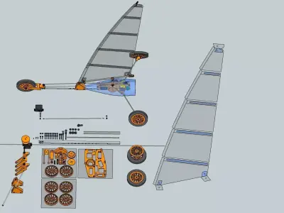 3D printed RC land sailing 3D print model