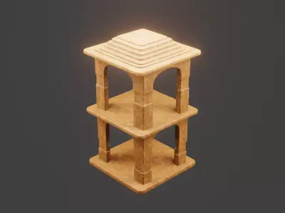 Ancient Temple Arch Low-poly 3D model