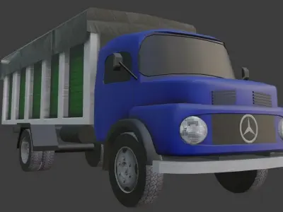 Mercedes Benz Kurzhauber Closed Cargo Low-poly 3D model