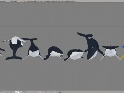 Humpback Whale Low-poly 3D model