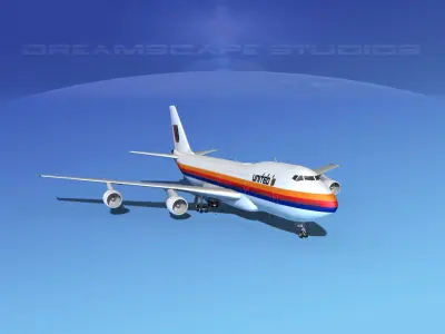  Boeing 747-100 United Airlines 2 3D model
