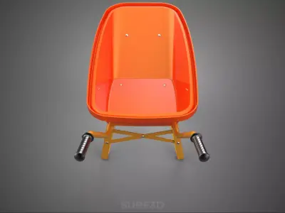 STANDARD WHEELBARROW CART WHEEL BARROW WORKER LABOR BUILDER HAUL 3D model