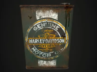 Old Oil Can Low-poly 3D model