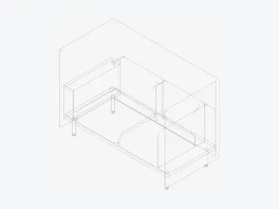 Furniture - Sofa - Contemporary - Flame - Armrest Shelf - Left Low-poly 3D model