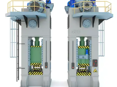 Industrial mechanical press-stamping machine tool KB9536 3D model