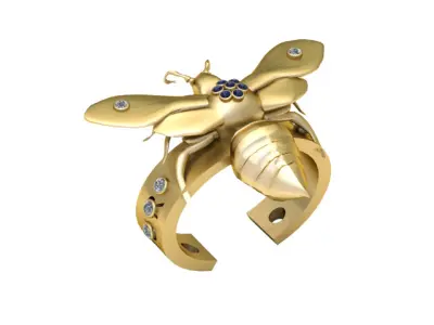 QUEEN BEETLE DESIGN RING 3D PRINTABLE MODEL 3D print model