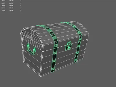 Wooden crate Low-poly 3D model