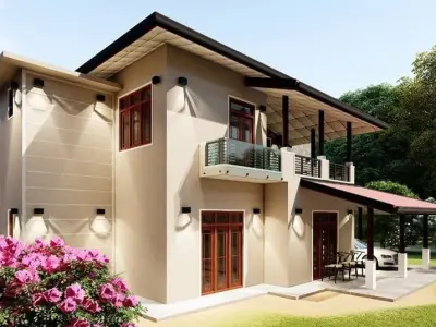 3D HOME house with car parked Free 3D model
