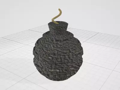 Lowpoly Lined Bomb Free low-poly 3D model