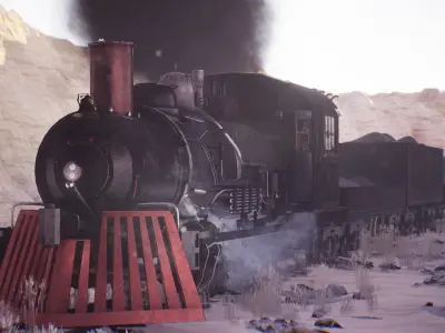 Modular Locomotive 61 Assets Low-poly 3D model