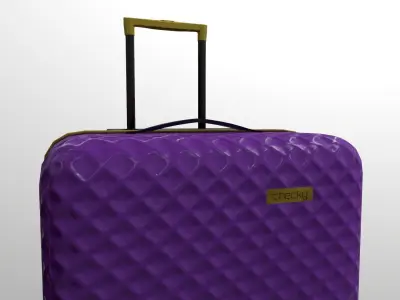 Suitcase on wheels Low-poly 3D model