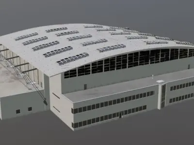 Stuttgart airport part Low-poly 3D model by underaegis