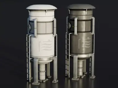 Industrial Tank - Industrial Machine - Type C Low-poly 3D model