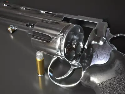 Colt Anaconda Revolver Low-poly Low-poly 3D model