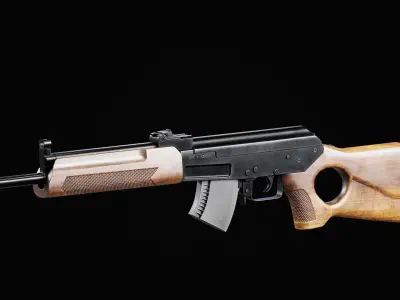 Game Ready VEPR Rifle PBR Rigged  Low-poly 3D model