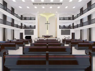 church Low-poly 3D model purchase
