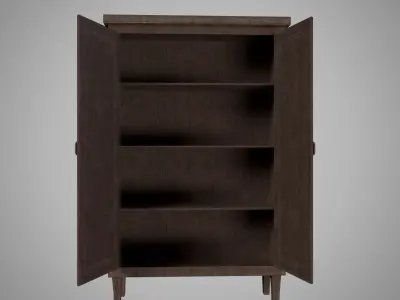 Old Wooden Cabinet Low-poly 3D model
