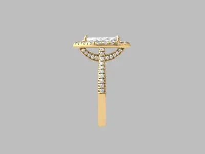 Marquise Art Deco Ring 3D print model buy