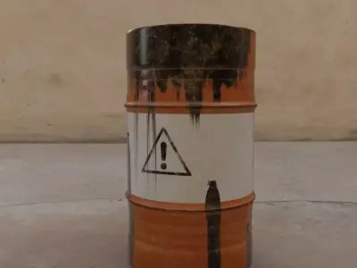 Abandoned Oil Drum rusted PBR Game ready Low-poly 3D model Free low-poly 3D model