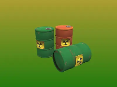 Toxic Barrel Game Asset Free low-poly 3D model