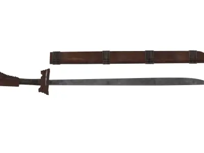  Kampilan Sword Low-poly 3D model