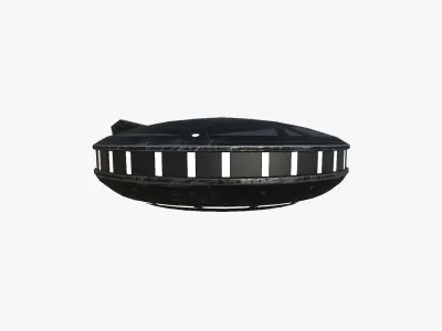 Alien Spaceship UFO A10 Full Black - Sci Fi Spacecraft Design Low-poly 3D model