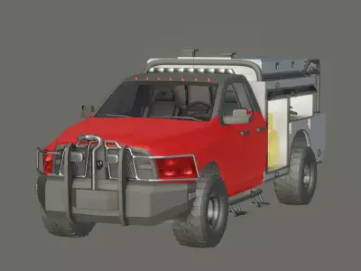 Fire Rescue Car 3D Model Low-poly 3D model