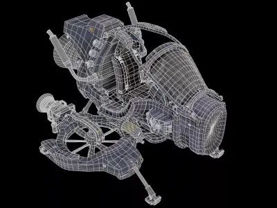 Sci-Fi Hovercraft Helicopter VTOL Tiltrotor Flying Aircraft Low-poly 3D model purchase