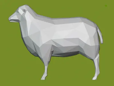 low poly sheep polygonal 3D model