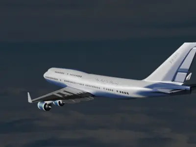 747-100 Airplane Model with flexible design textures Low-poly 3D model