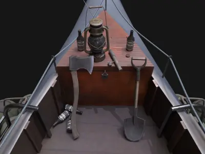 Shark Ship Low-poly 3D model
