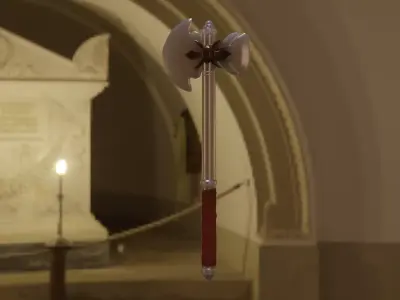 Battle Axe Lowpoly 3D model Free low-poly 3D model