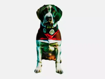 Fire dog Low-poly 3D model