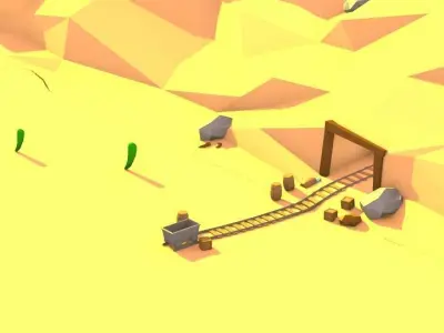 Cartoon Wild West City Free low-poly 3D model