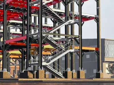 Steel Structural Building 3D model